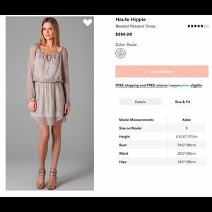 NEW Haute Hippie beaded peasant dress